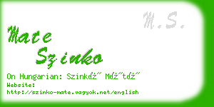 mate szinko business card